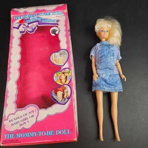 Vtg 1991 Judith The Mommy To Be Pregnant 12" Doll with Baby